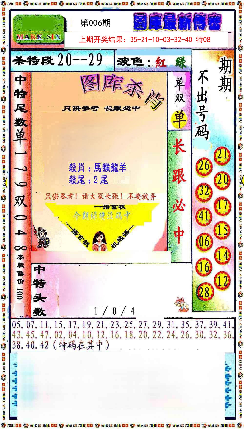 2025006期最新传密绝杀6肖