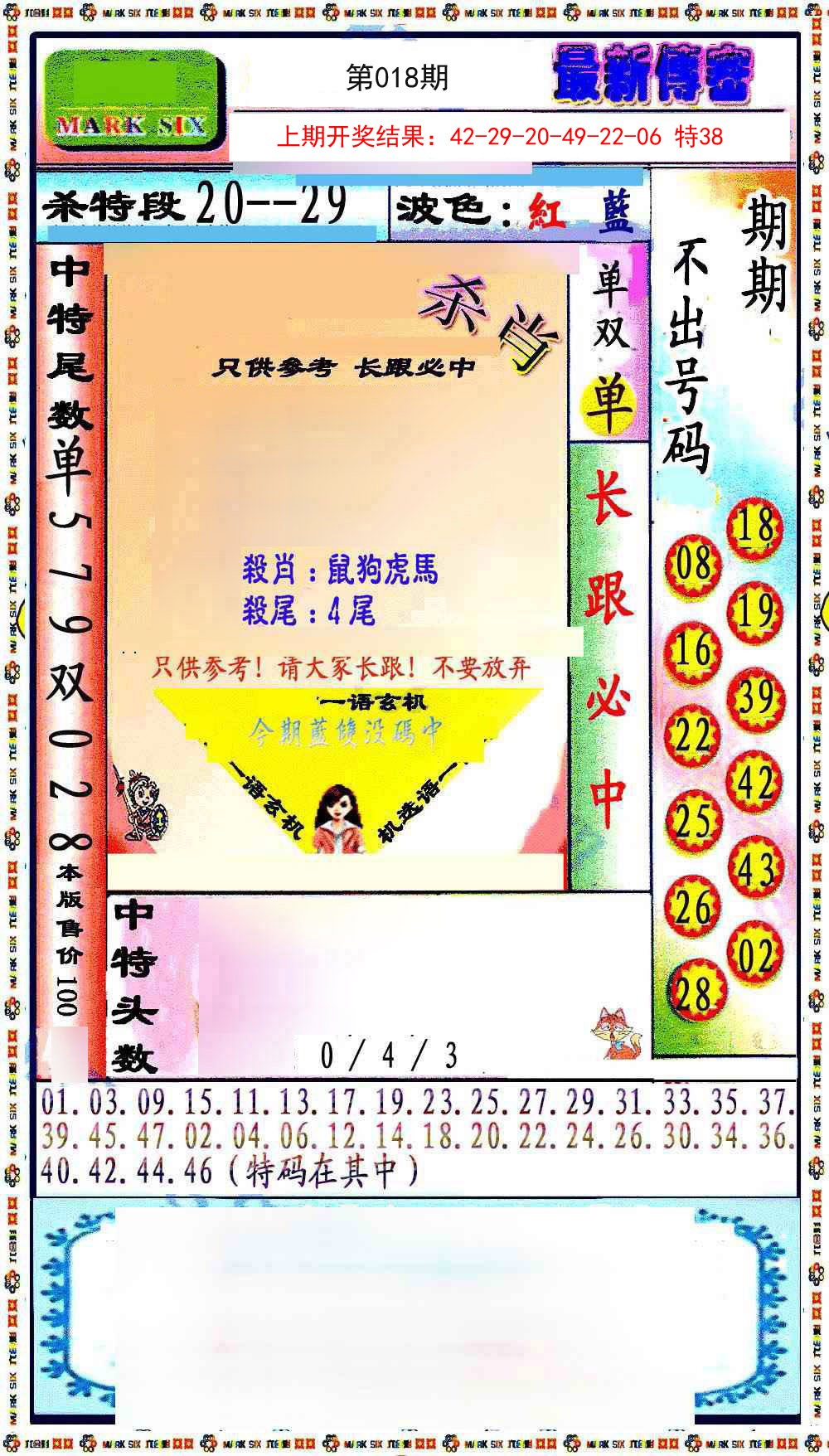 2025018期最新传密绝杀6肖