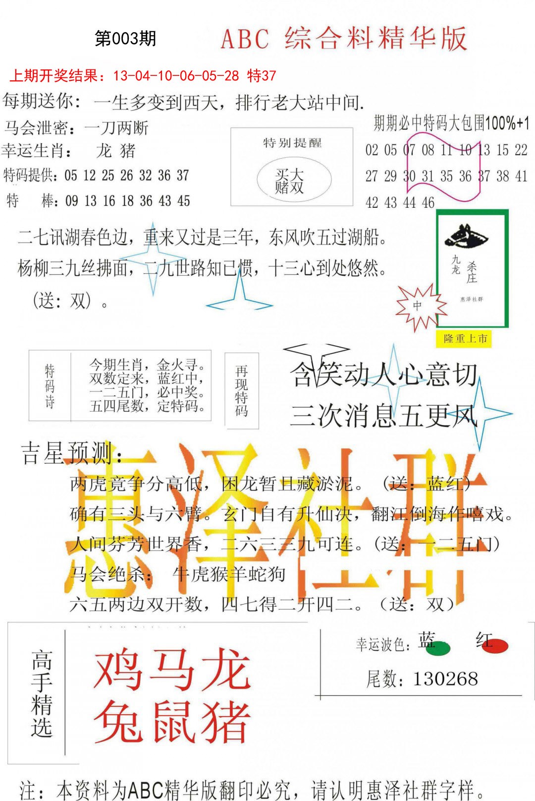 2025003期综合正版资料
