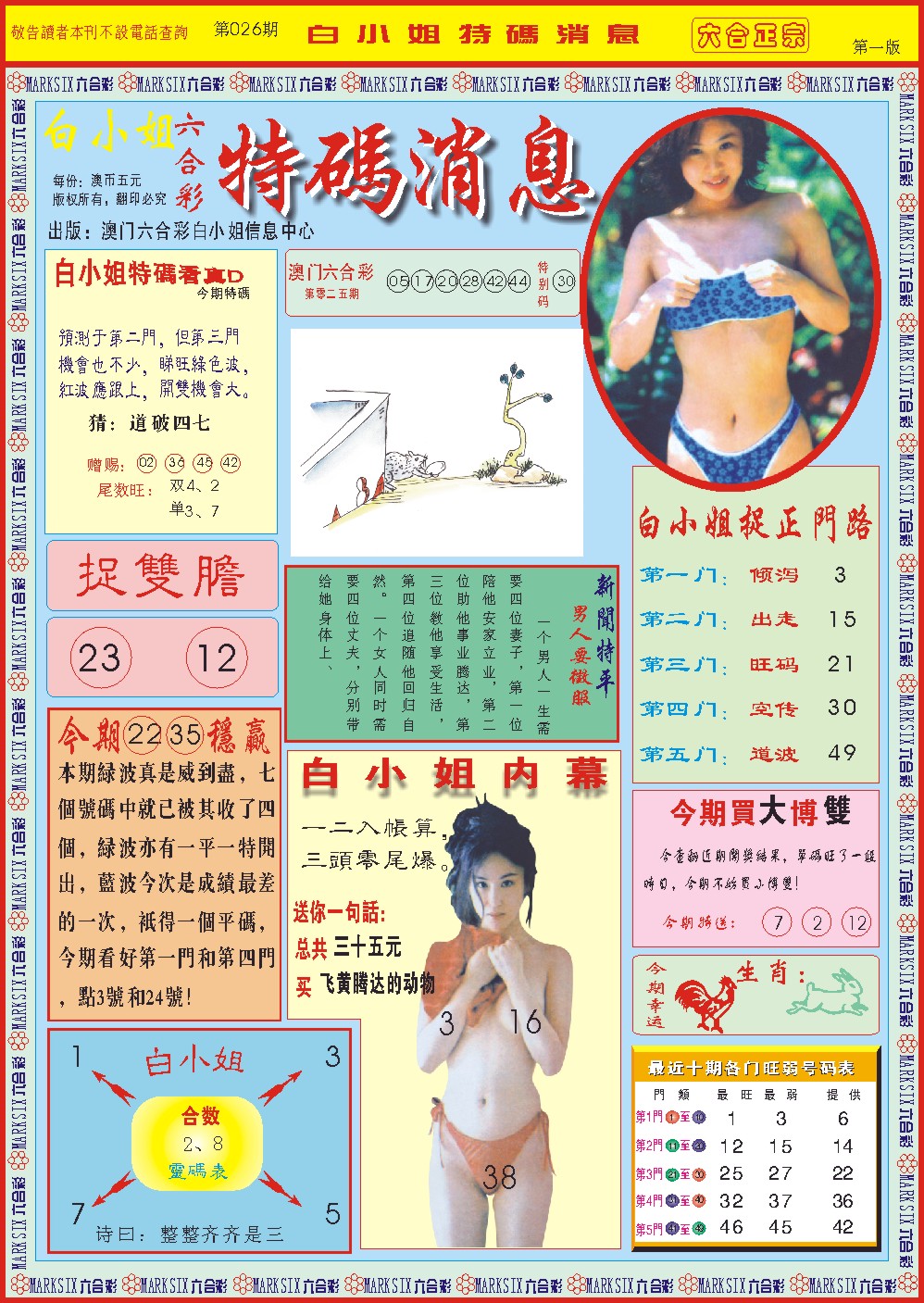 2025026期白小姐特码消息A
