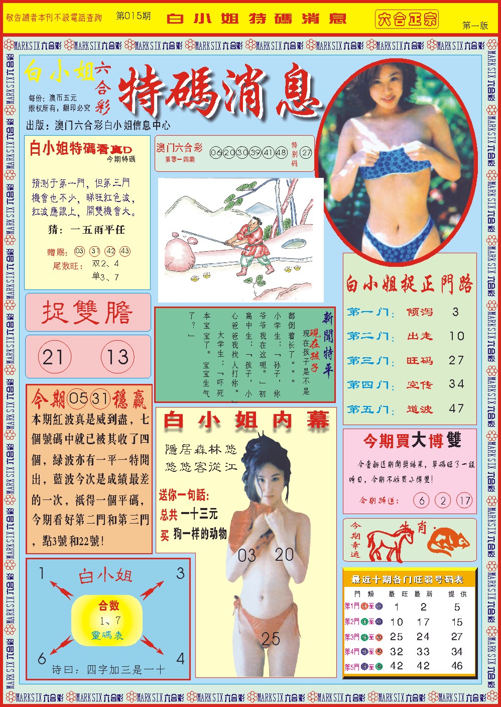 2025015期白小姐特码消息A