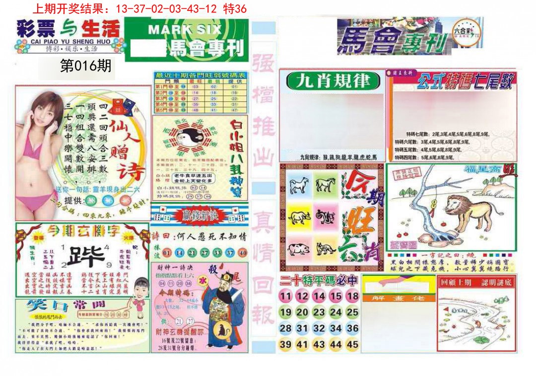 2025016期马会专刊A