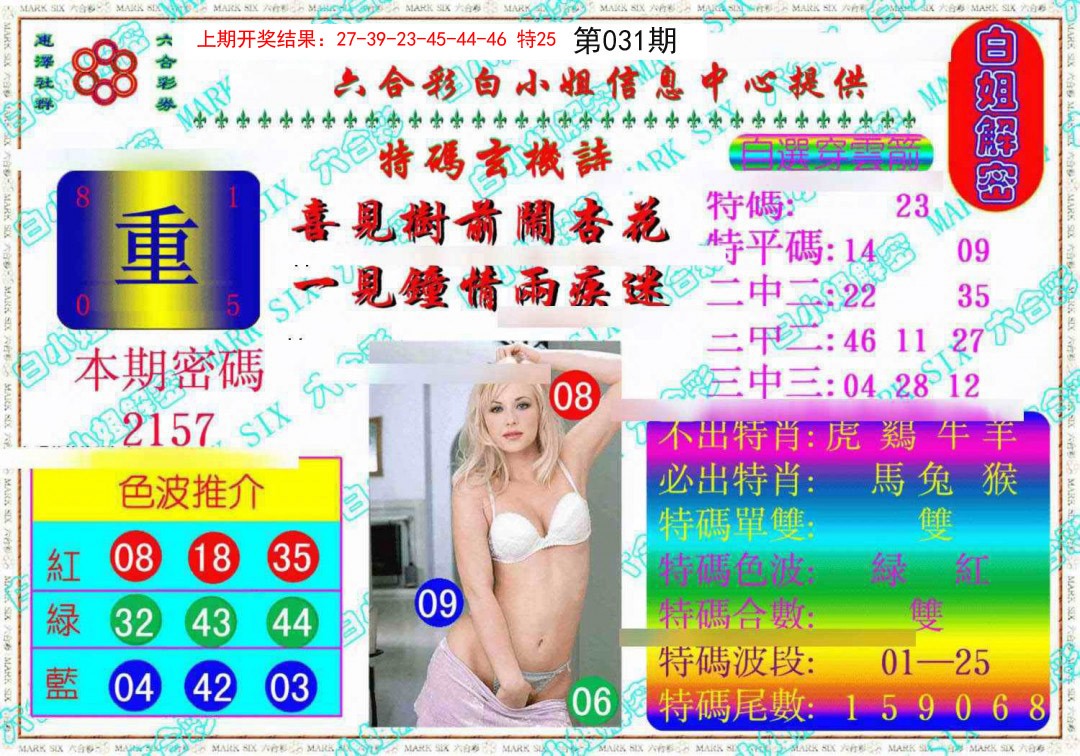 2025031期白姐解密《另版》