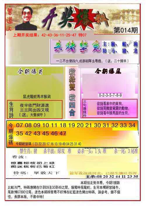 2025014期开奖爆料(新图推荐)