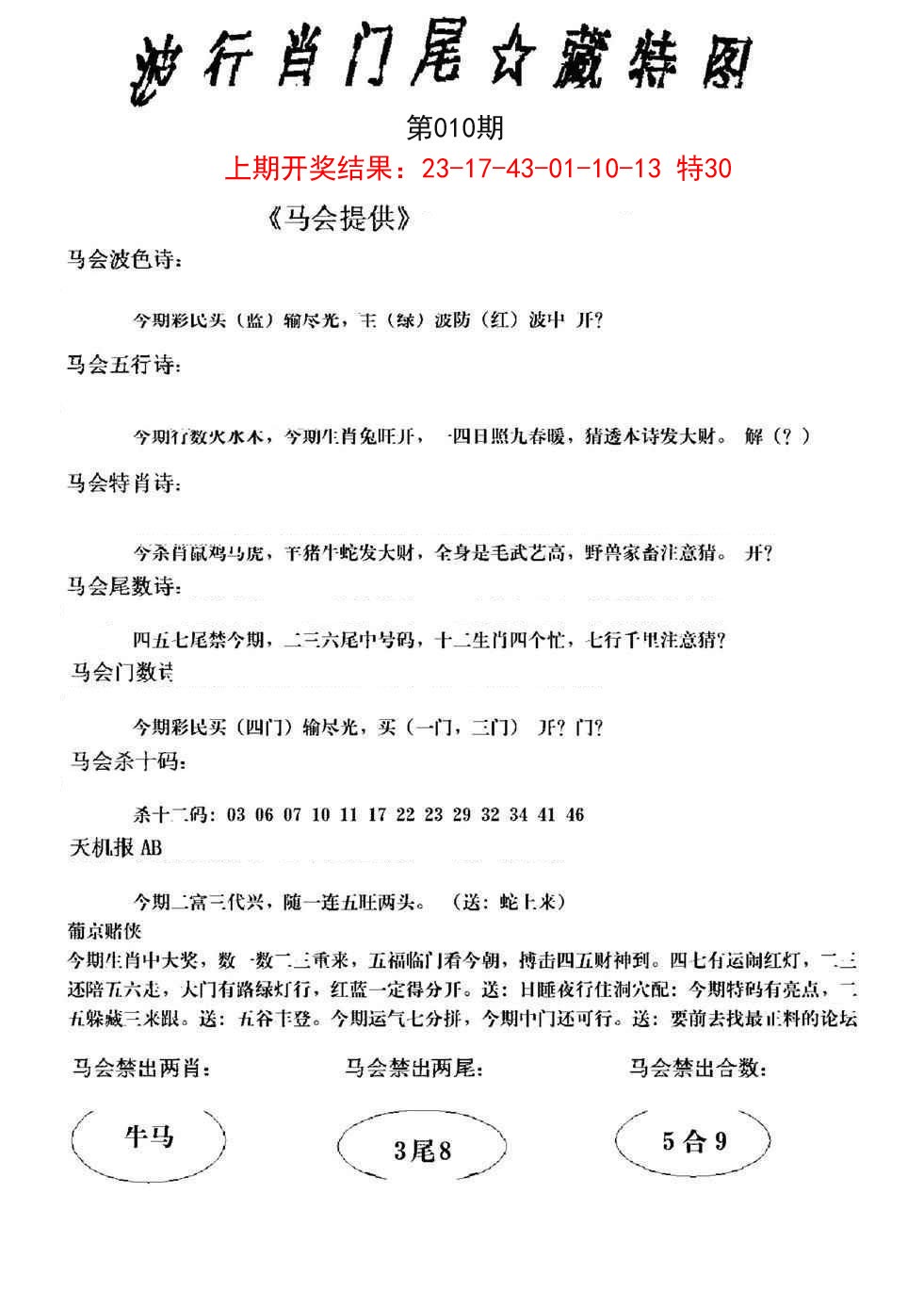 2025010期波行肖尾藏特图