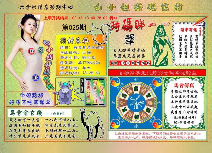 2025025期白小姐特码信封