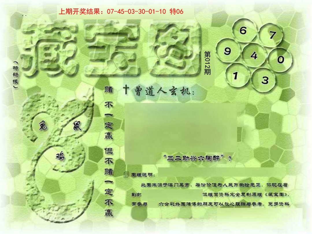 2025012期假新藏宝图