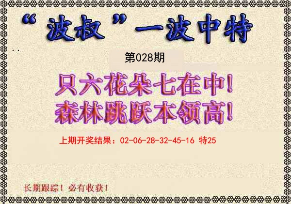2025028期波叔一波中特