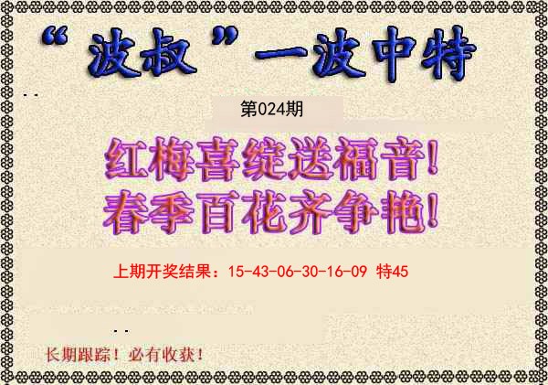 2025024期波叔一波中特
