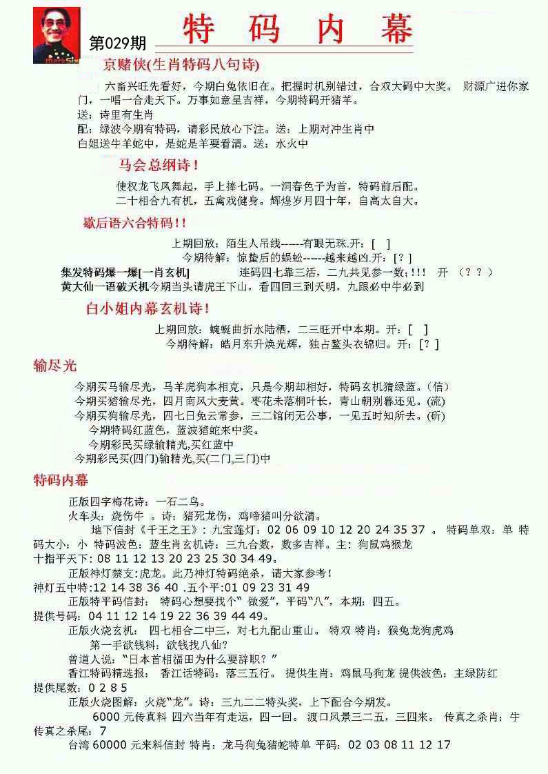 2025029期特码内幕A
