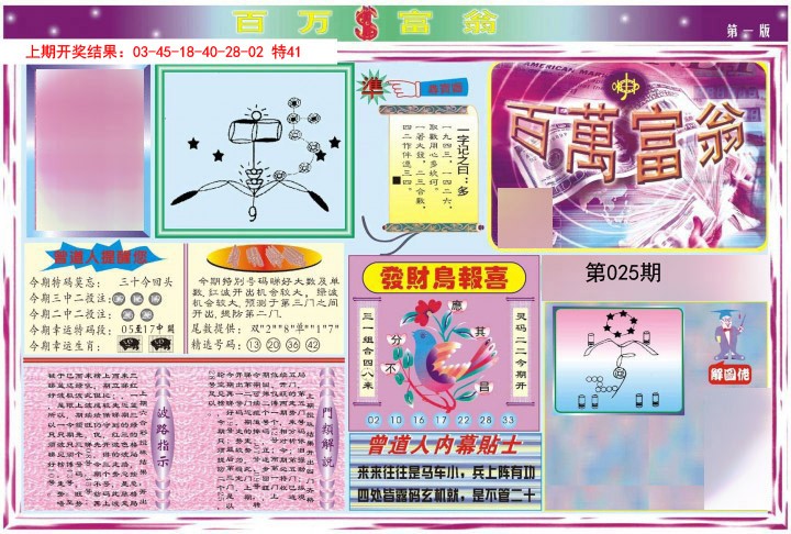 2025025期百万富翁A
