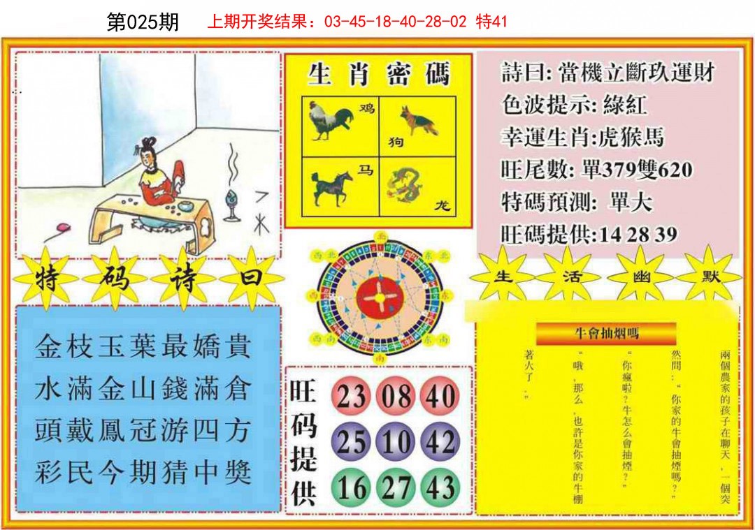 2025025期台湾八卦解宝图