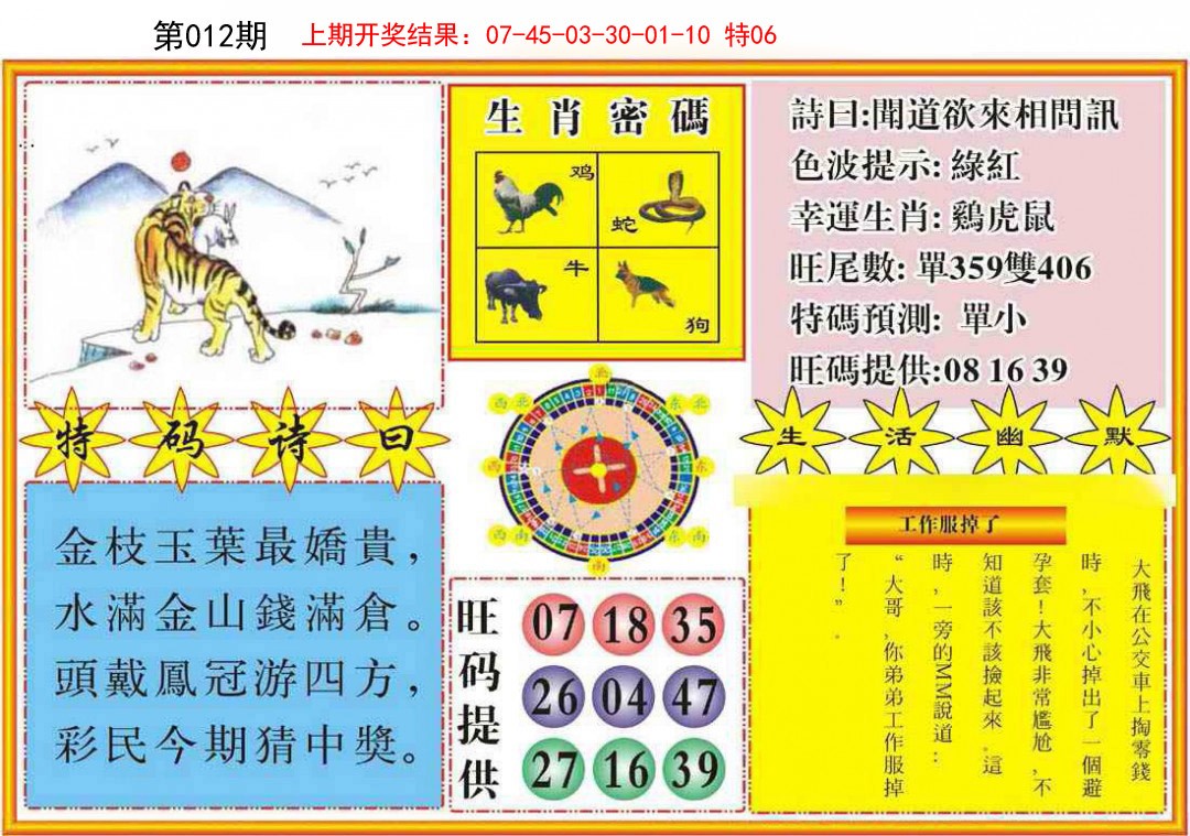 2025012期台湾八卦解宝图