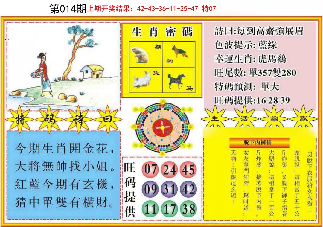 2025014期台湾八卦解宝图
