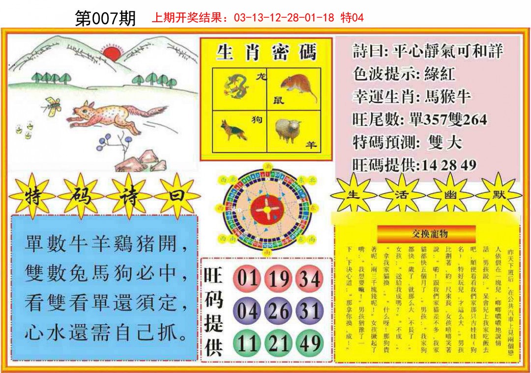2025007期台湾八卦解宝图