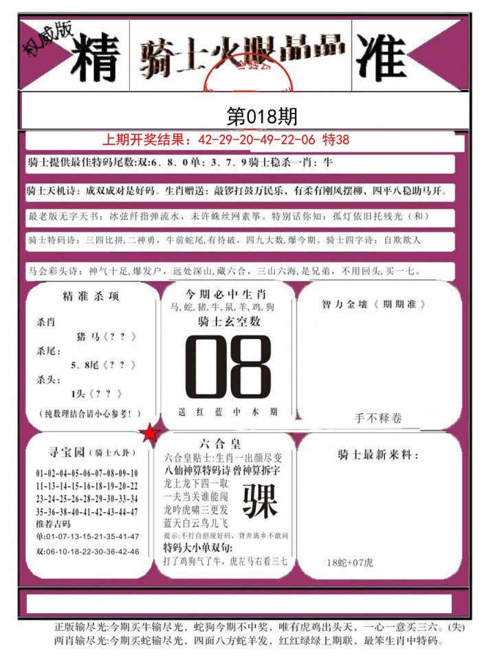 2025018期骑士火眼晶晶B