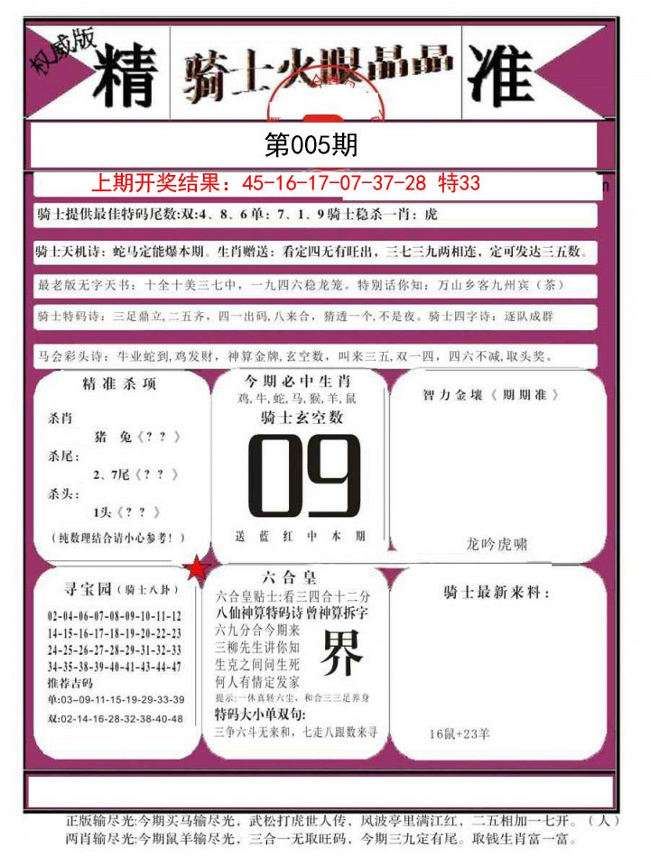 2025005期骑士火眼晶晶B