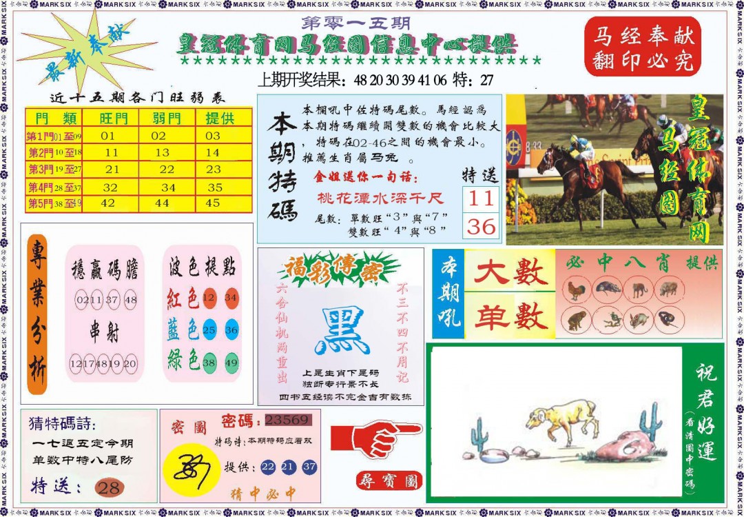 2025015期体育网马经图