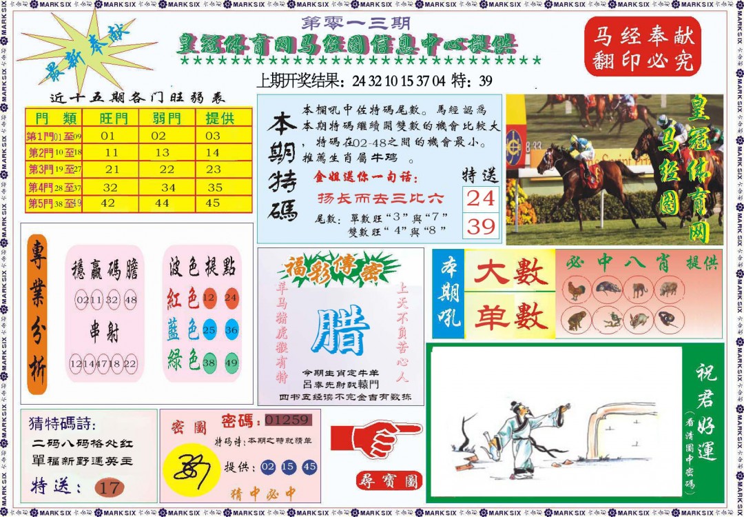 2025013期体育网马经图