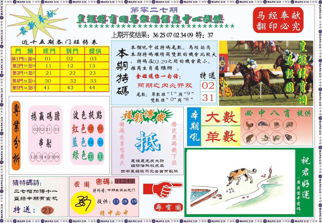 2025027期体育网马经图