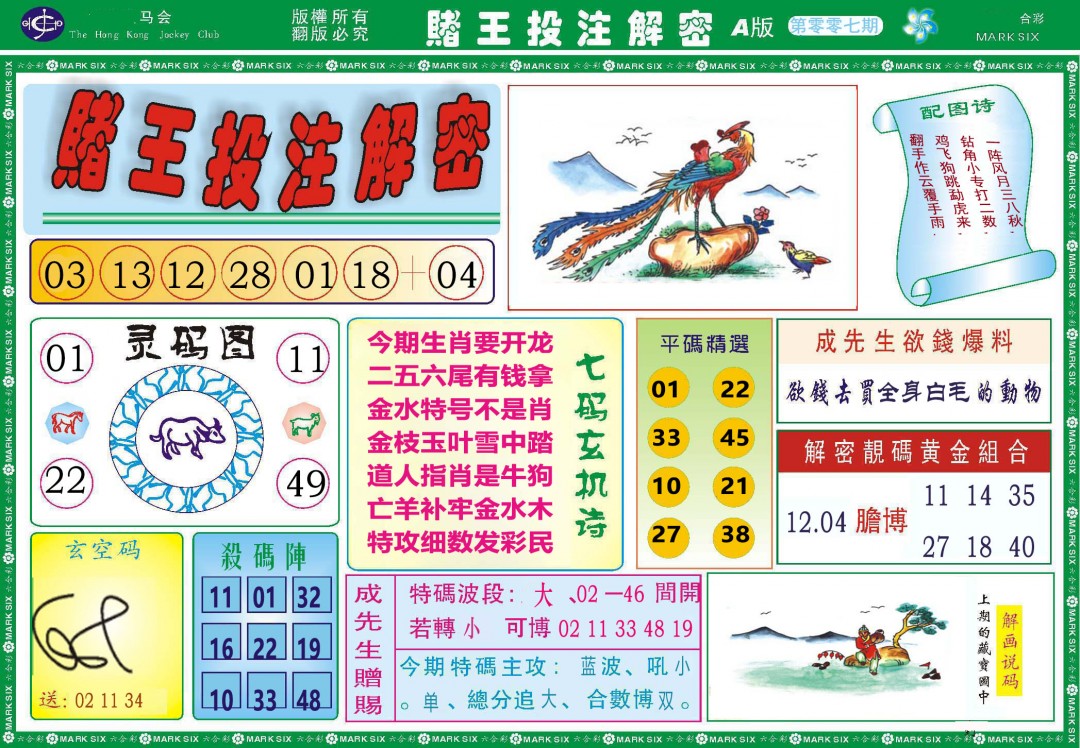 2025007期赌王投注解密