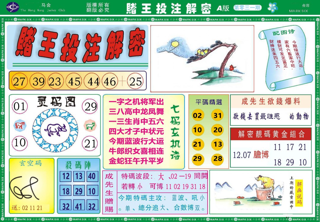 2025031期赌王投注解密