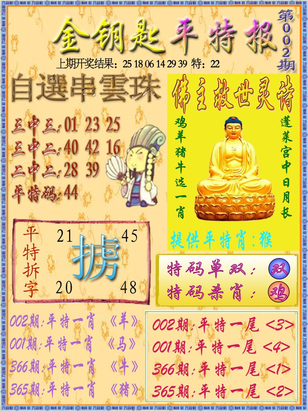 2025002期金钥匙平特报