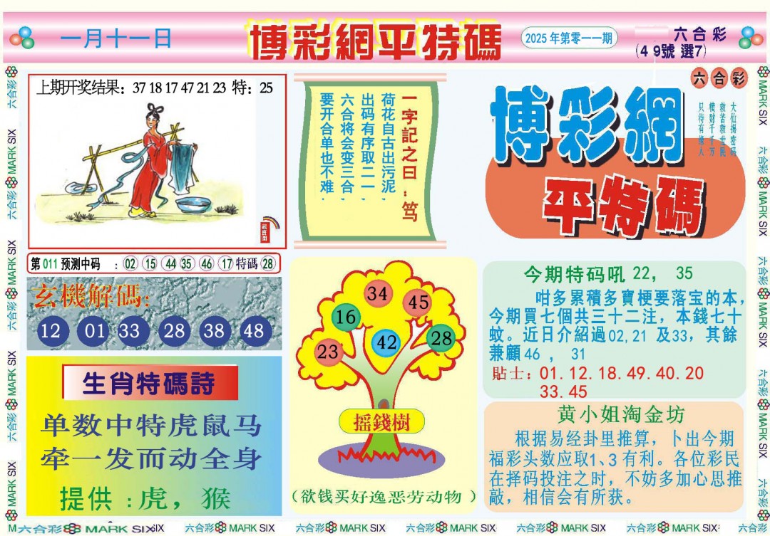 2025011期博彩网平特报