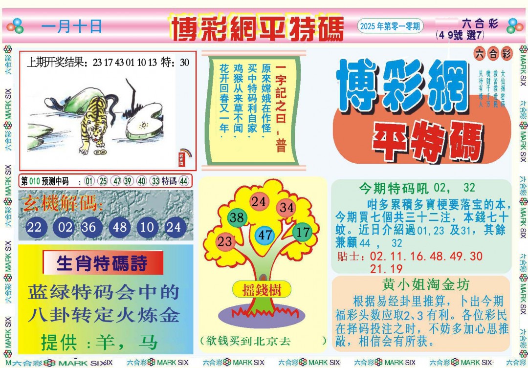 2025010期博彩网平特报