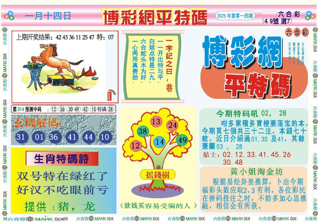 2025014期博彩网平特报
