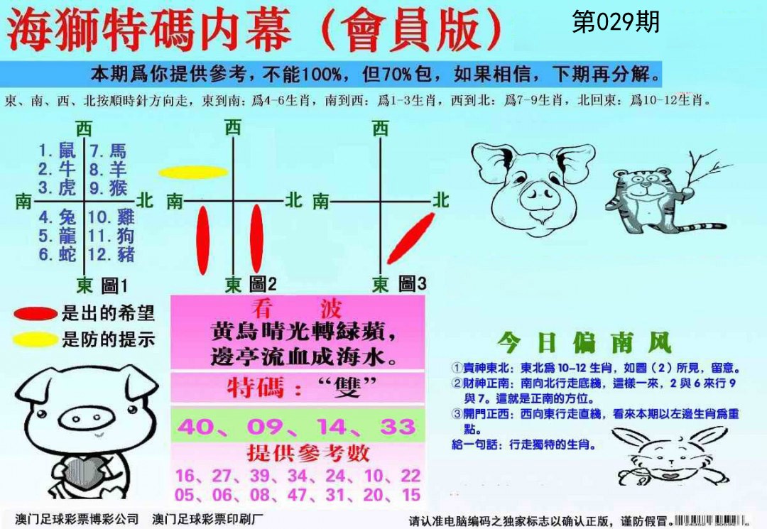2025029期海狮特码会员报