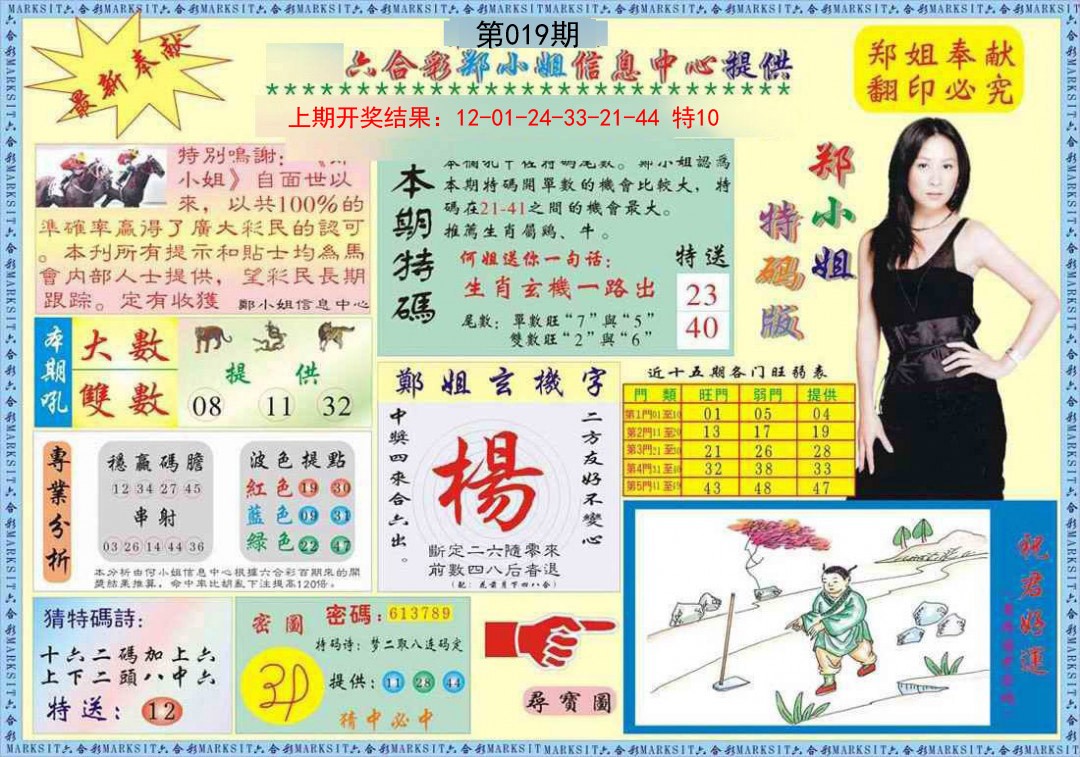 2025019期郑小姐特码报A