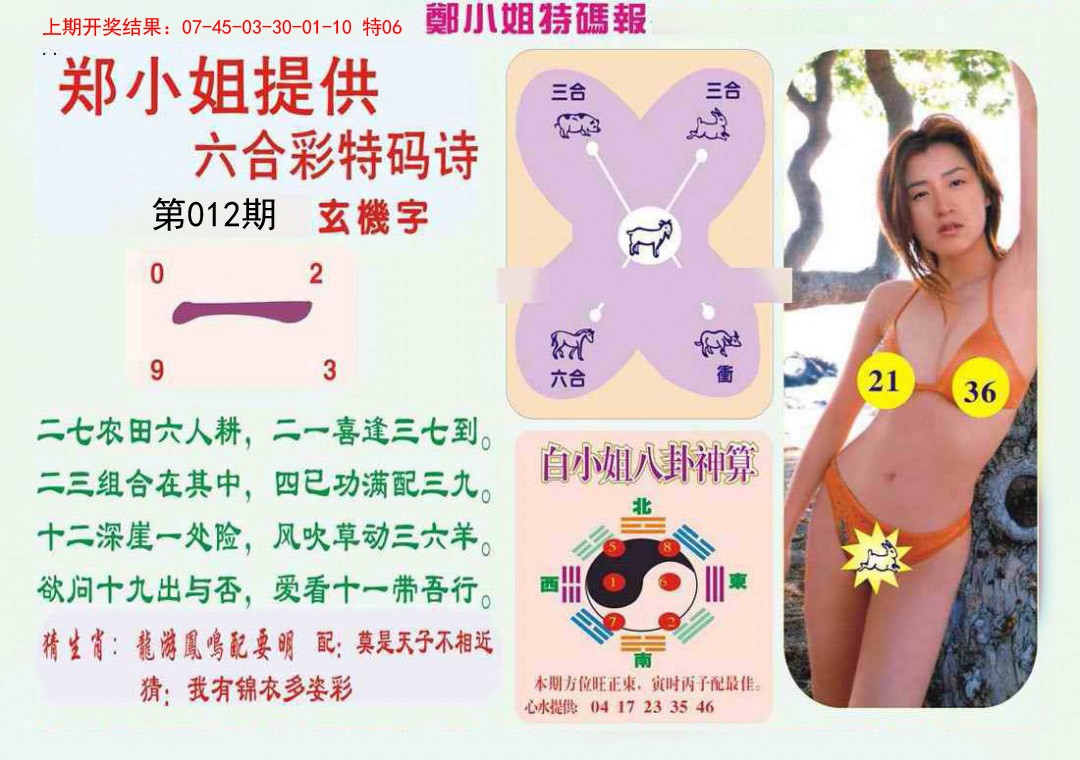 2025012期郑小姐特码报B