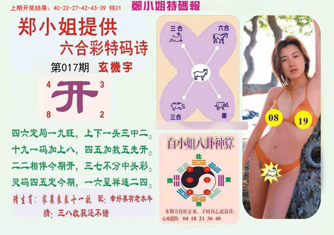2025017期郑小姐特码报B