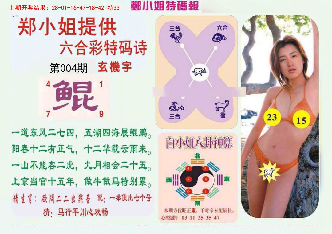 2025004期郑小姐特码报B