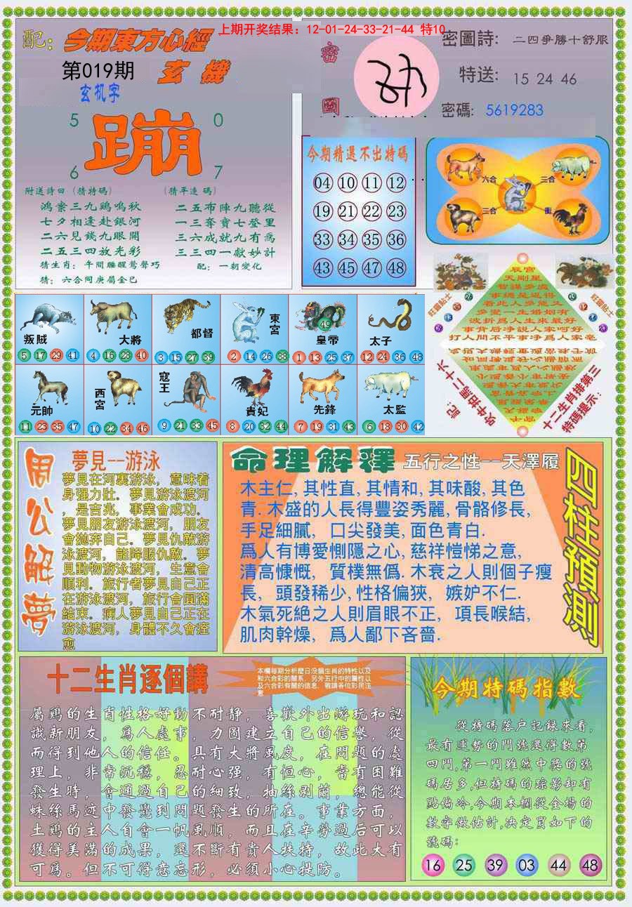 2025019期(新版)东方心经B