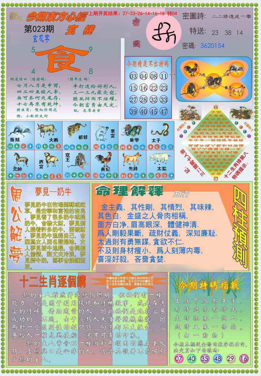 2025023期(新版)东方心经B