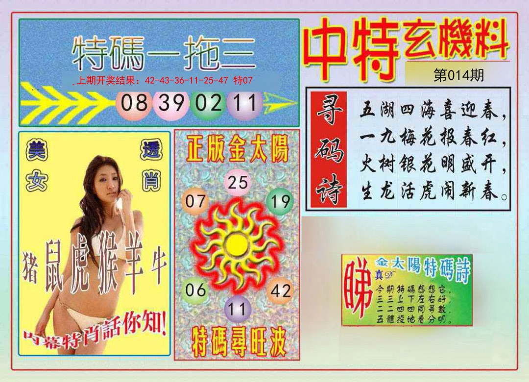 2025014期中特玄机料