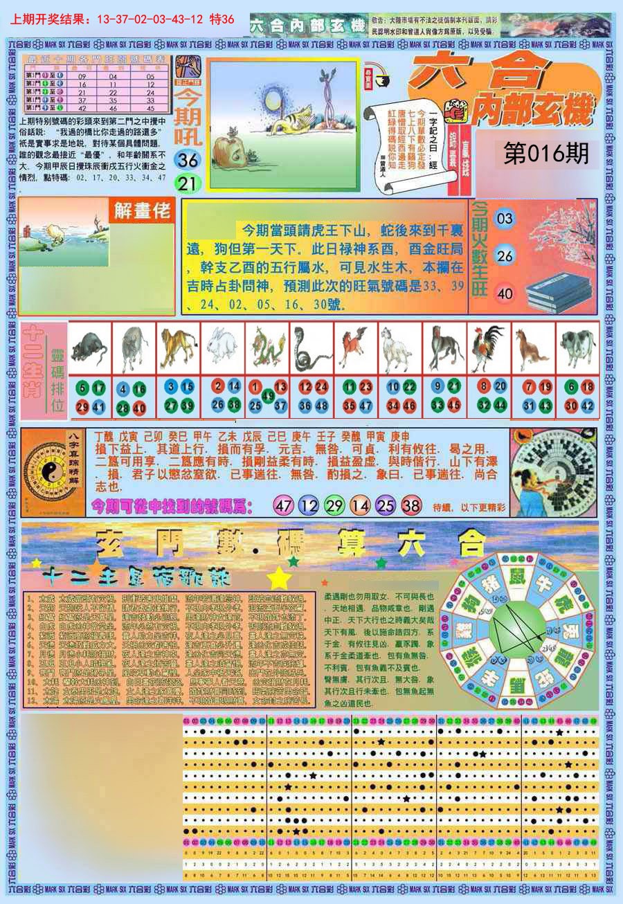 2025016期(新版)内部玄机A