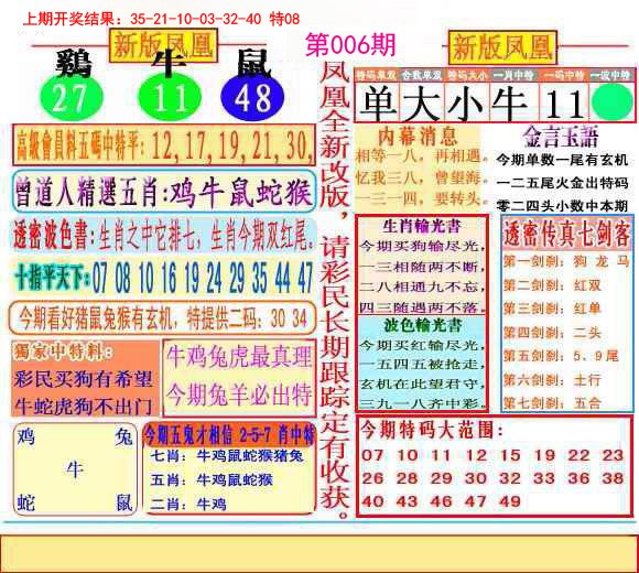 2025006期二代凤凰报