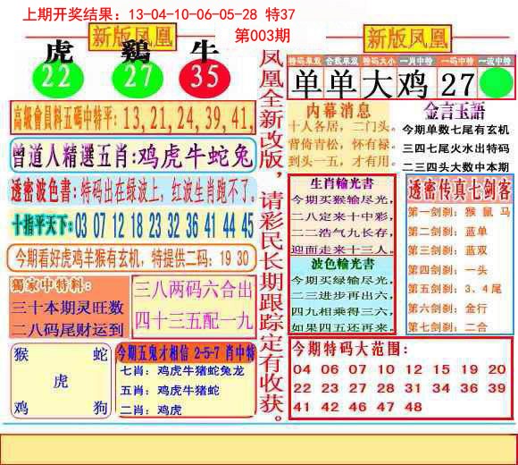 2025003期二代凤凰报