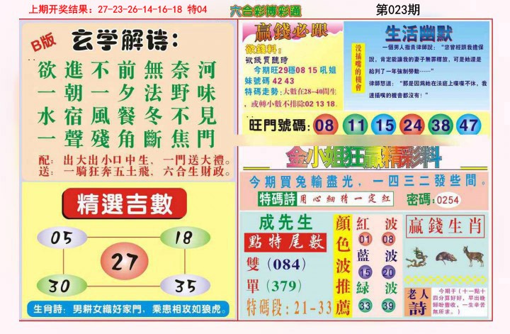2025023期博彩通B