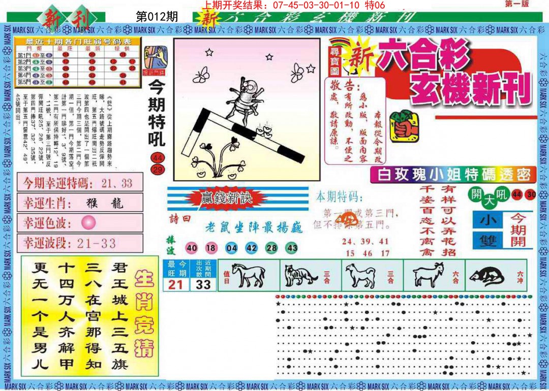 2025012期新六合彩特码新刊A