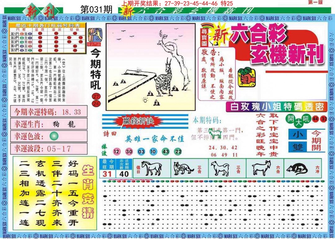 2025031期新六合彩特码新刊A