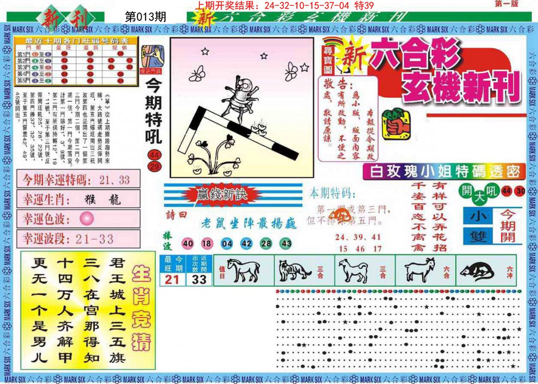 2025013期新六合彩特码新刊A