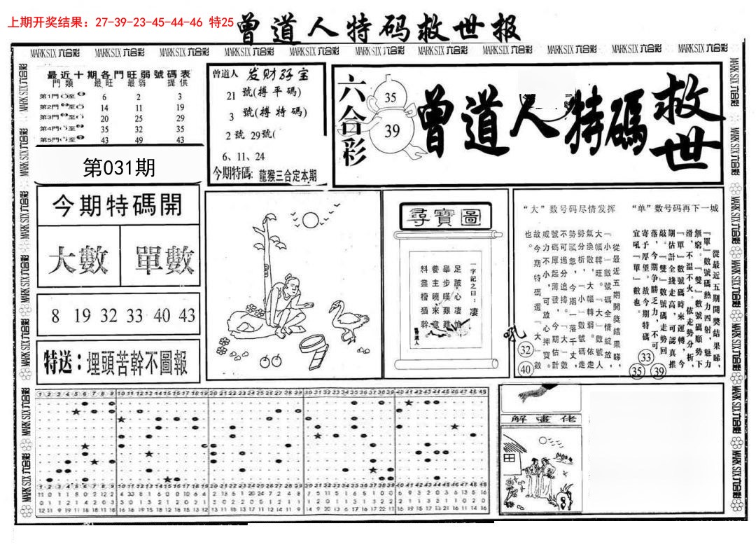 2025031期曾道人特码救世A