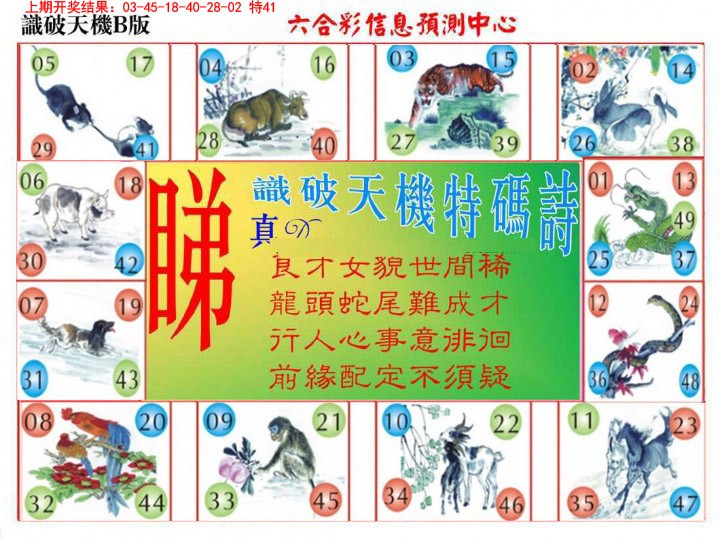 2025025期识破天机B版