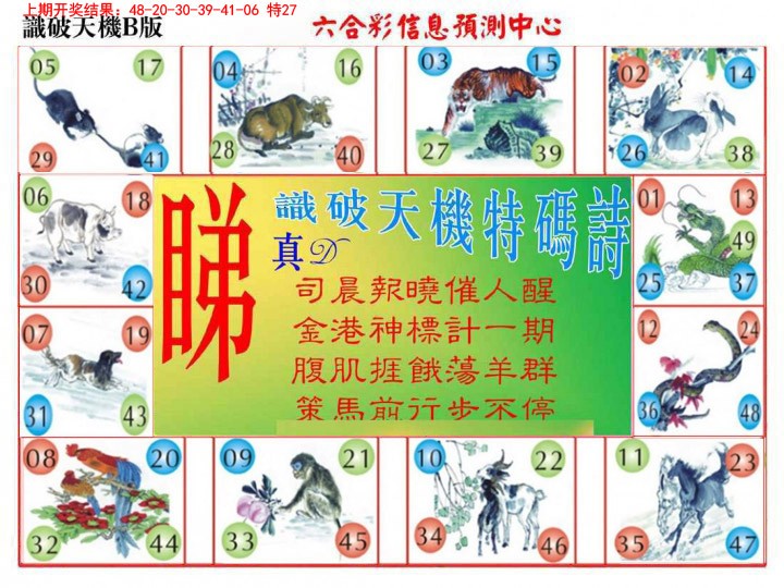 2025015期识破天机B版