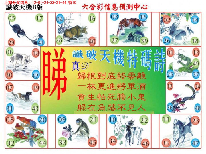 2025019期识破天机B版