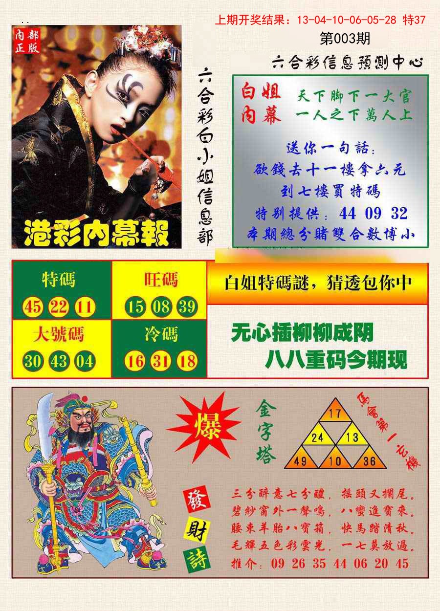 2025003期港彩内幕报